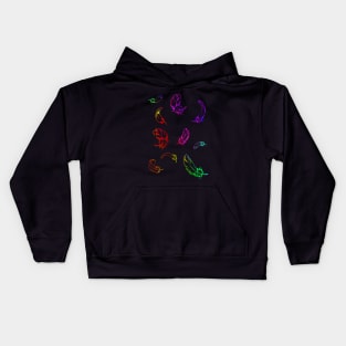 Colorful Feathers Falling Kids Hoodie